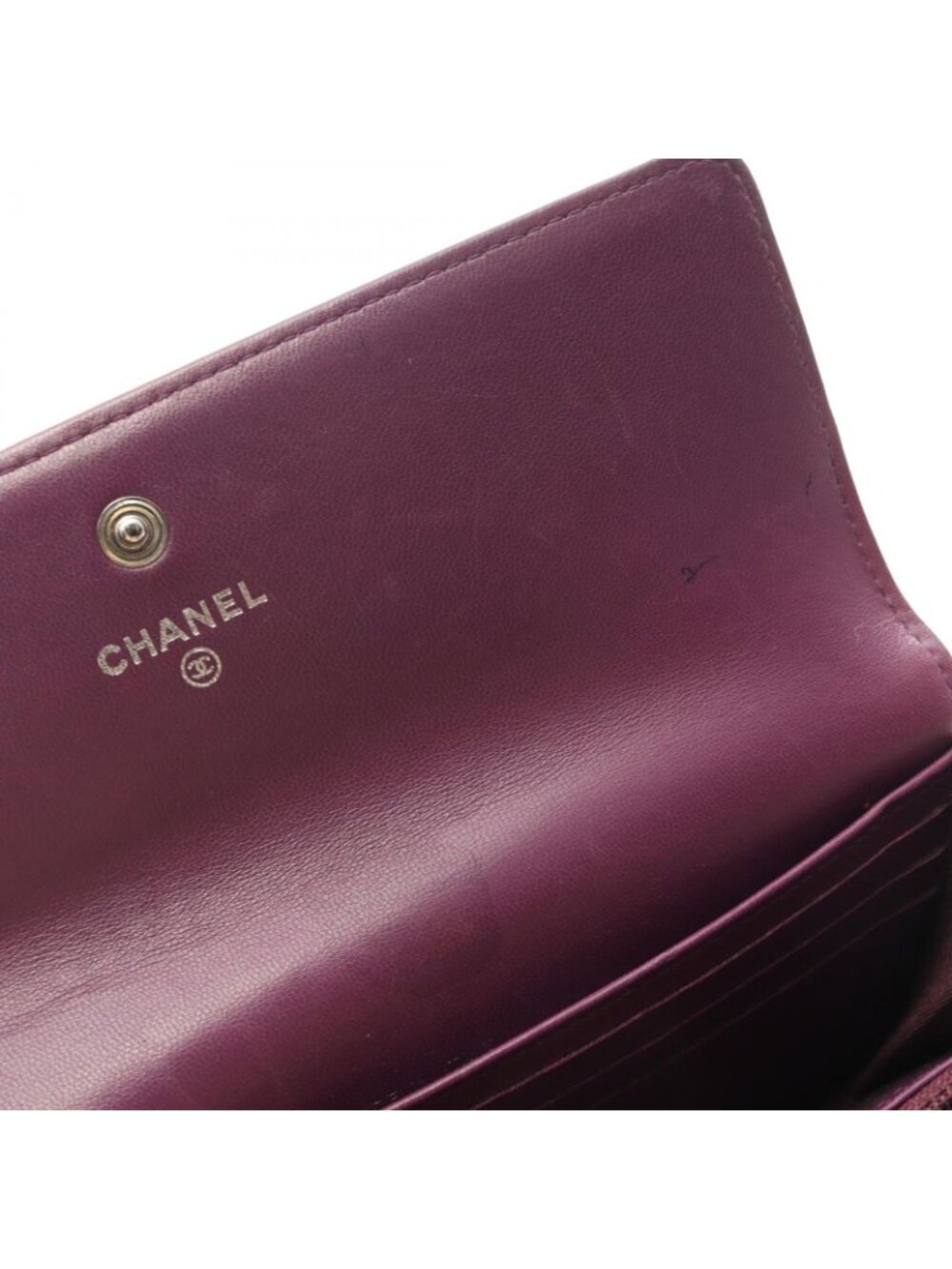 Chanel Bifold Wallet Boy Purple Lambskin Boy - Picture 7 of 12